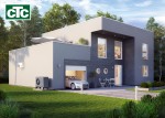 CTC02 allenstaande moderne villa met CTC EcoAir met logo hoge resolutie